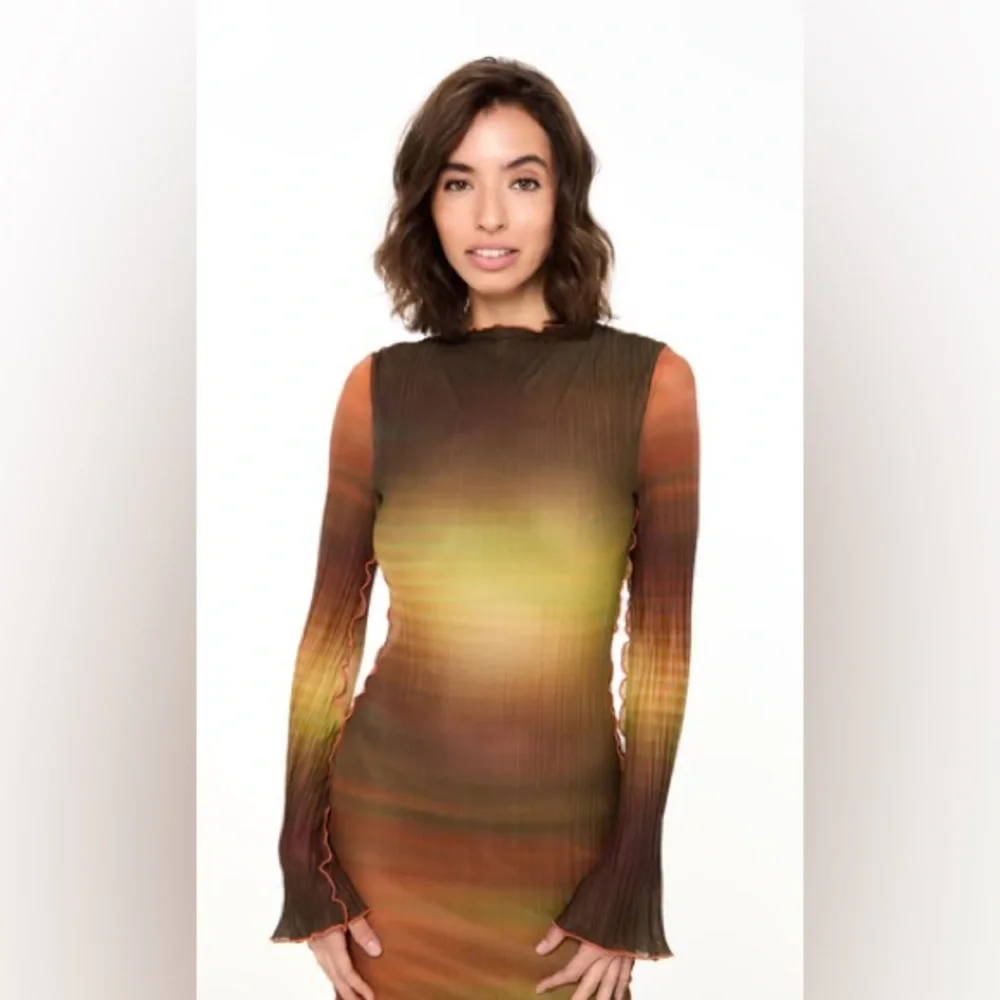 Faithfull the Brand Ombre Maxi Dress in Rust, Olive & Chocolate - Picture 6 of 7